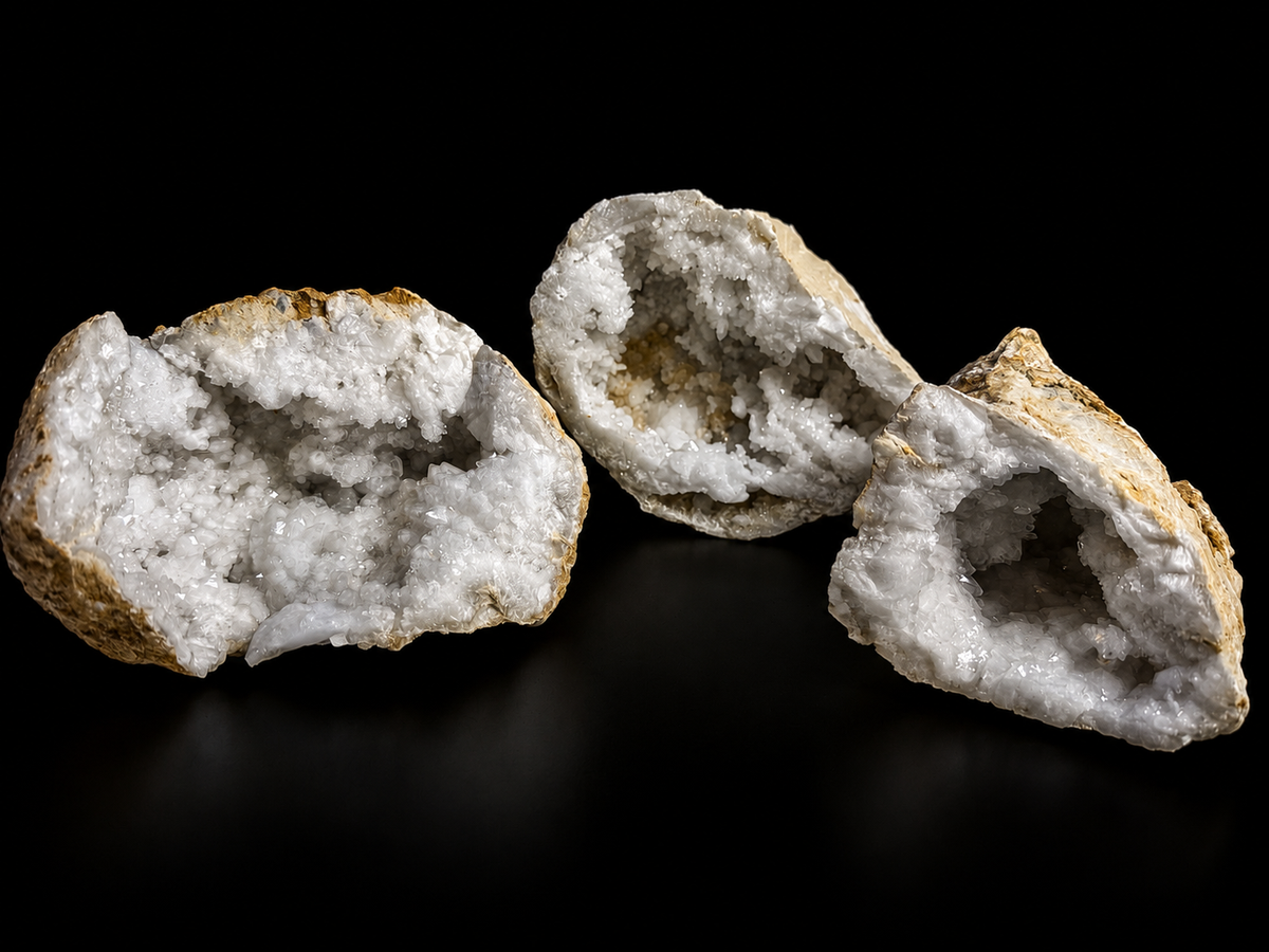 Natural Quartz Geode Halves