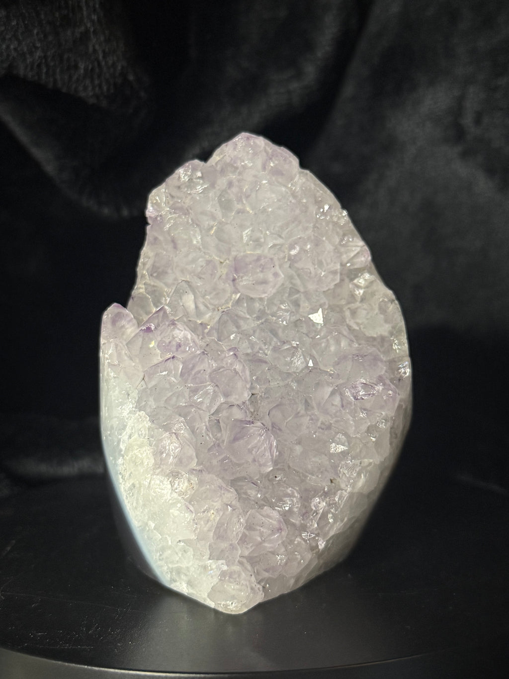 Snowy Amethyst Cluster with Polished Back / 522g