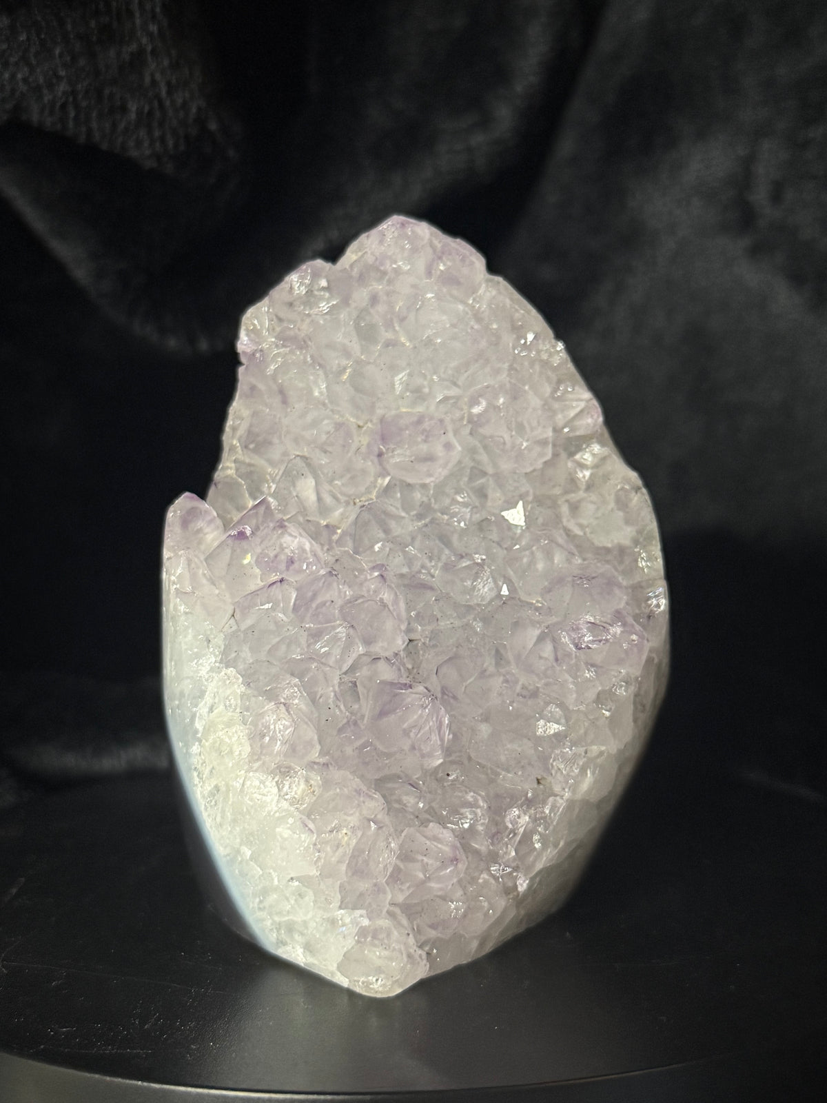 Snowy Amethyst Cluster with Polished Back / 522g
