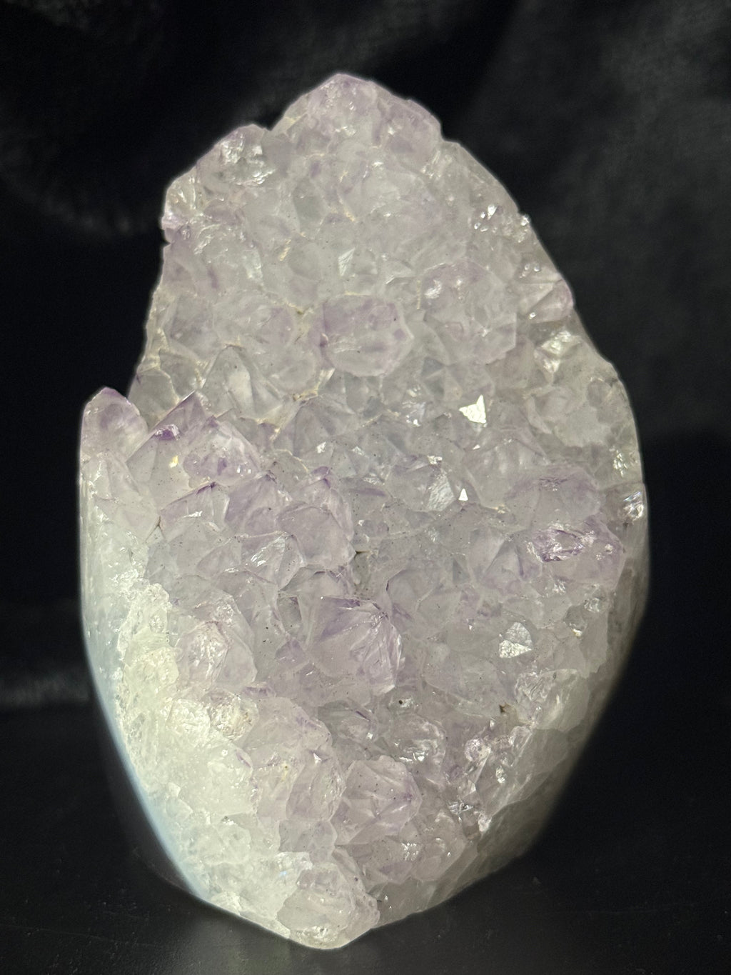 Snowy Amethyst Cluster with Polished Back / 522g