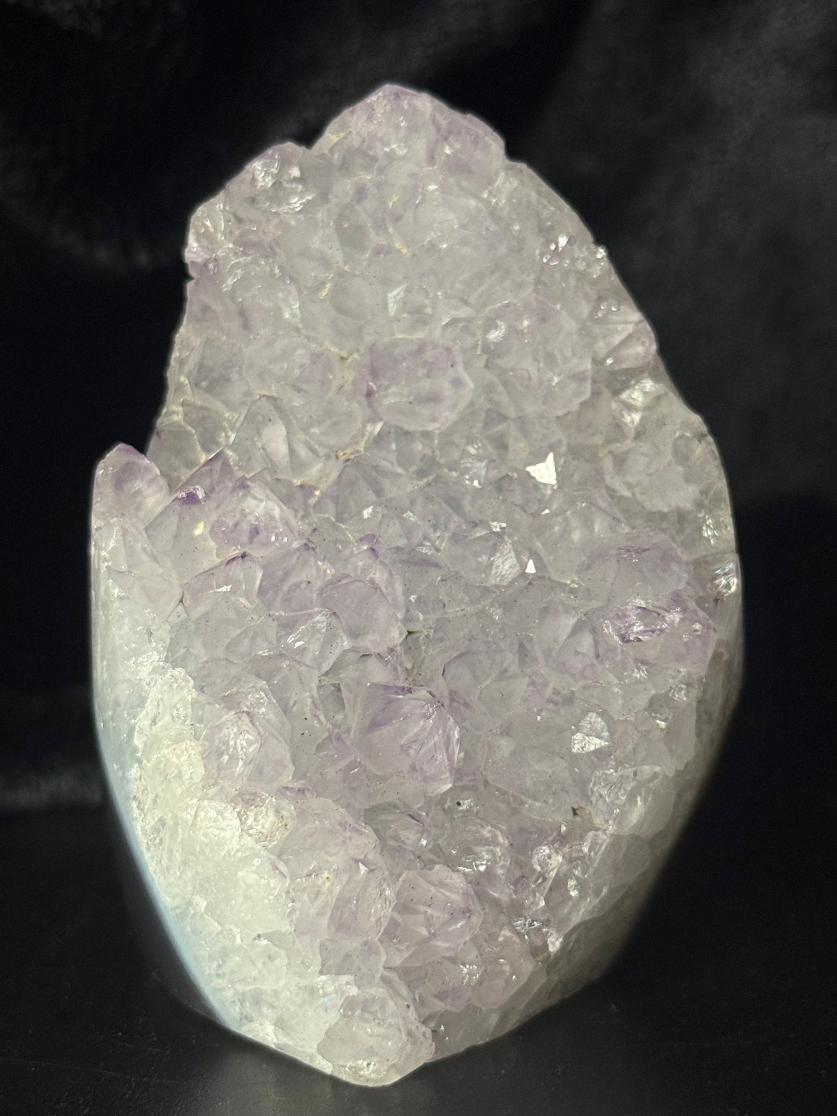 Snowy Amethyst Cluster with Polished Back / 522g
