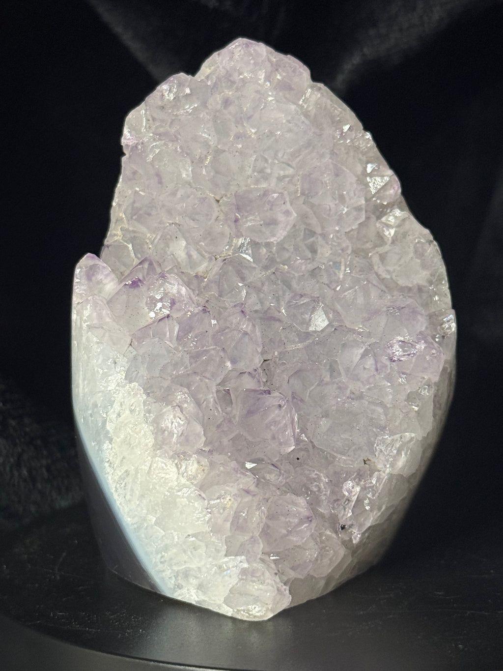 Snowy Amethyst Cluster with Polished Back / 522g