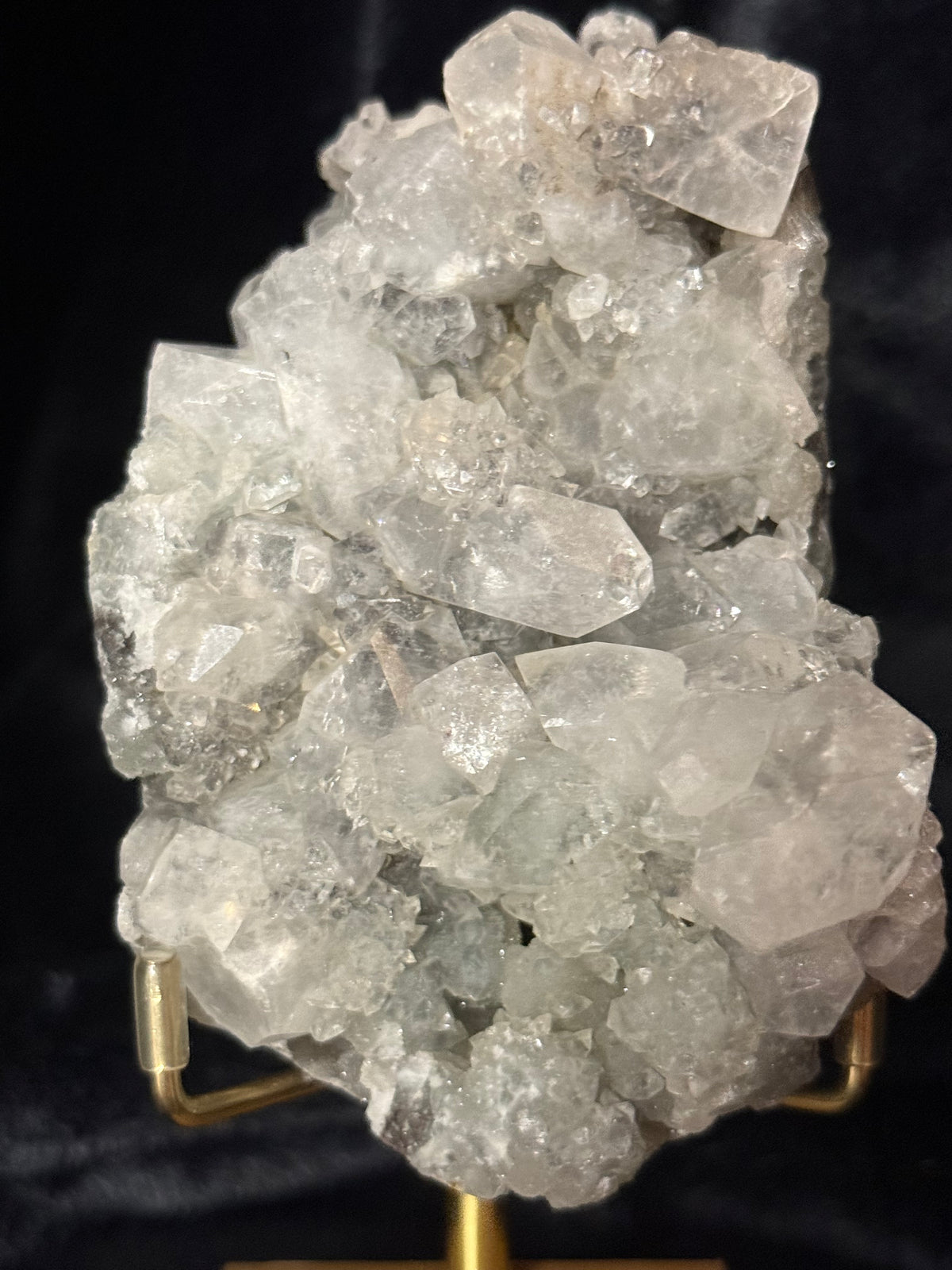 Apophyllite Geode on Gold Stand / 357g