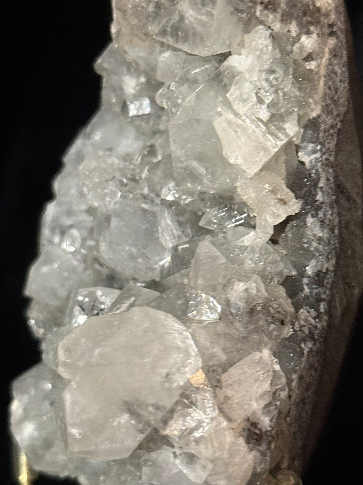 Apophyllite Geode on Gold Stand / 357g
