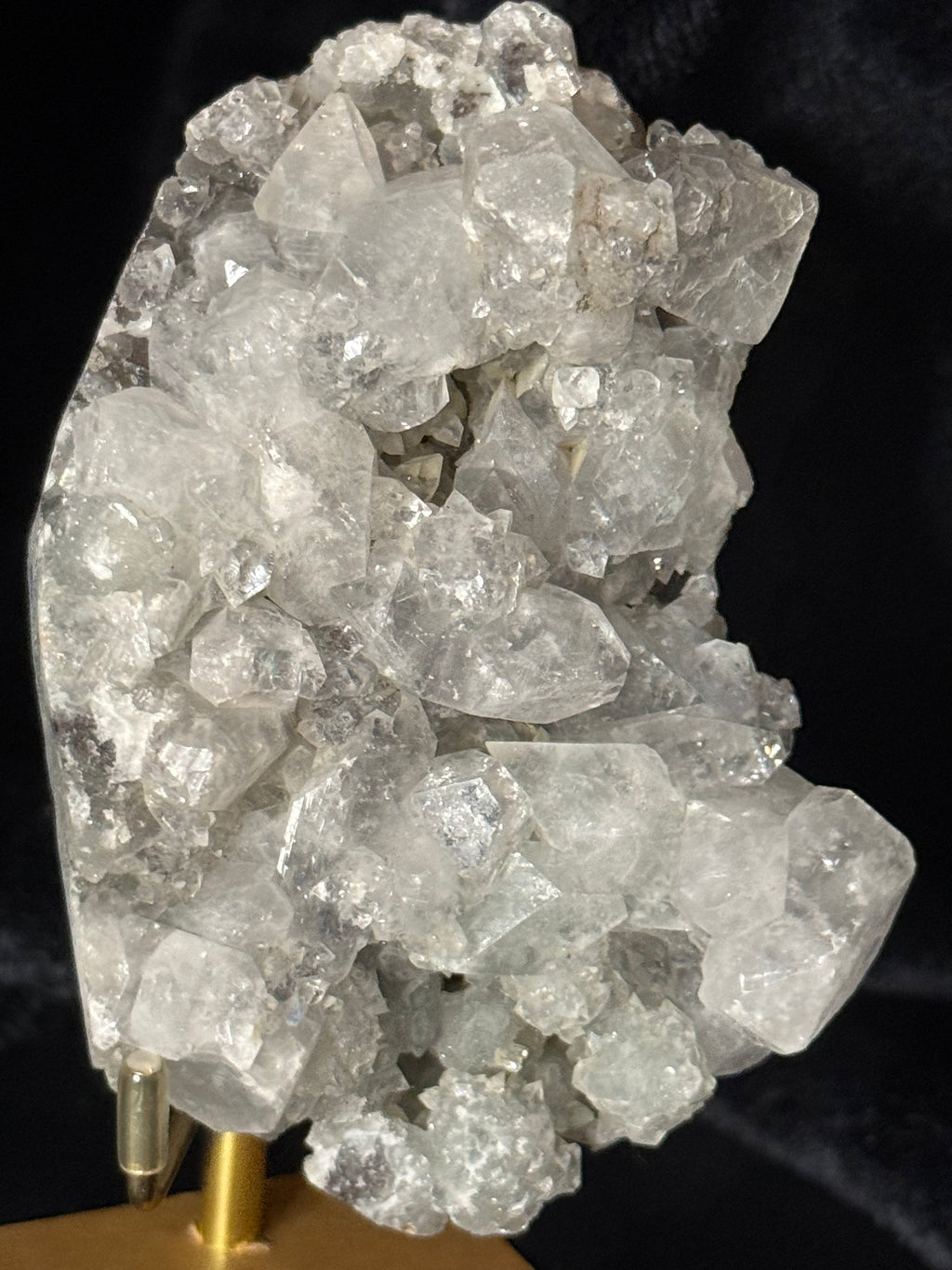 Apophyllite Geode on Gold Stand / 357g