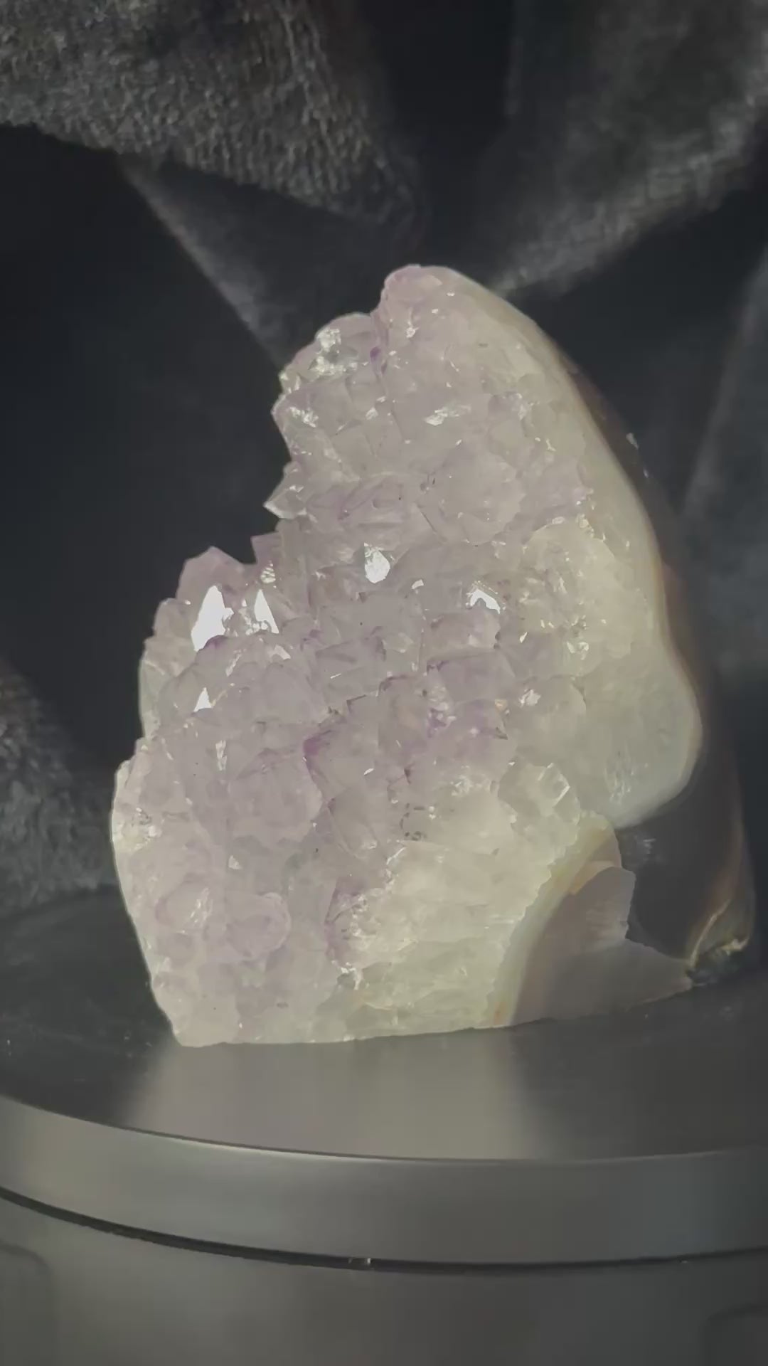 Snowy Amethyst Cluster with Polished Back / 522g